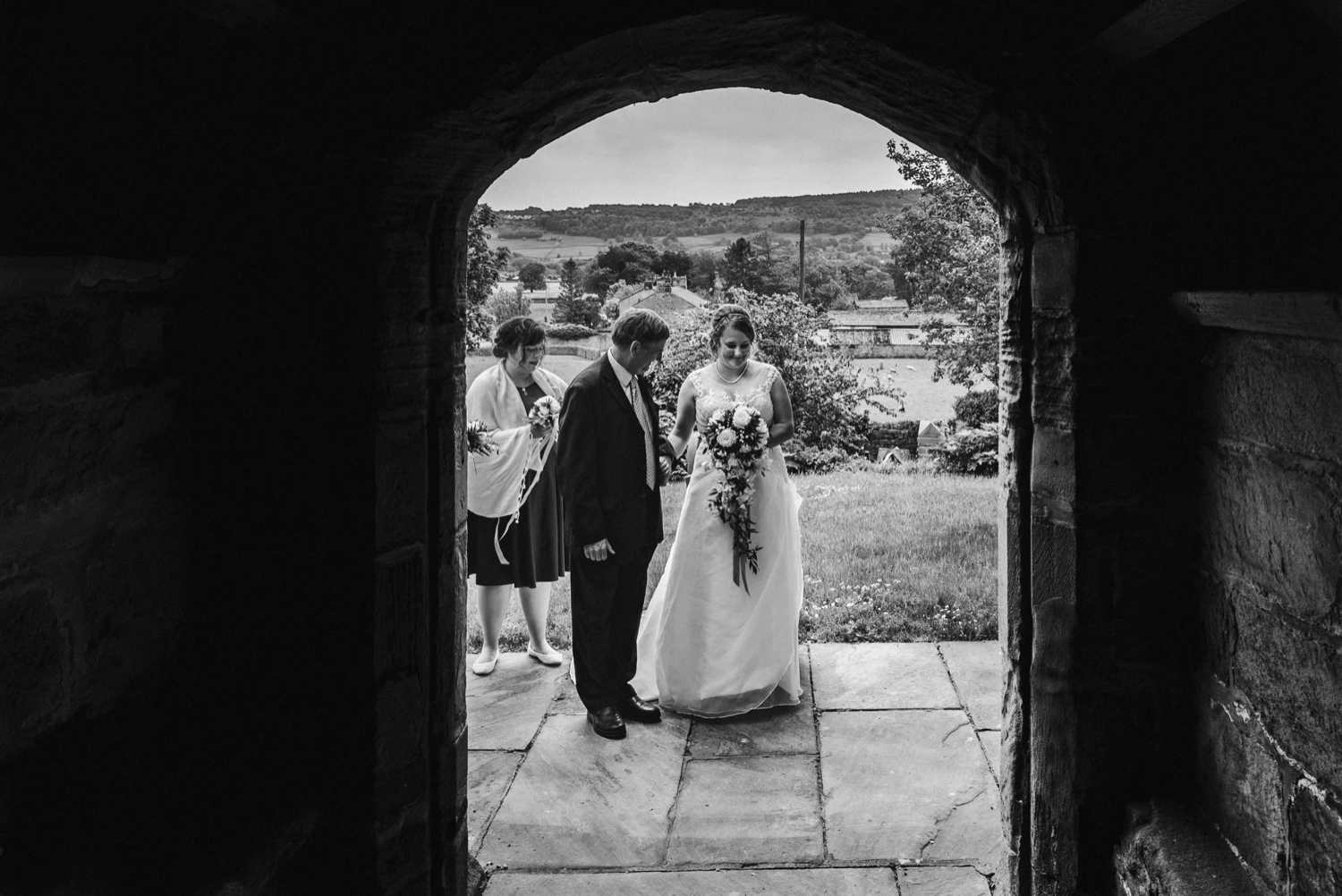 Bride-Walking-Isle-Oswald-Church