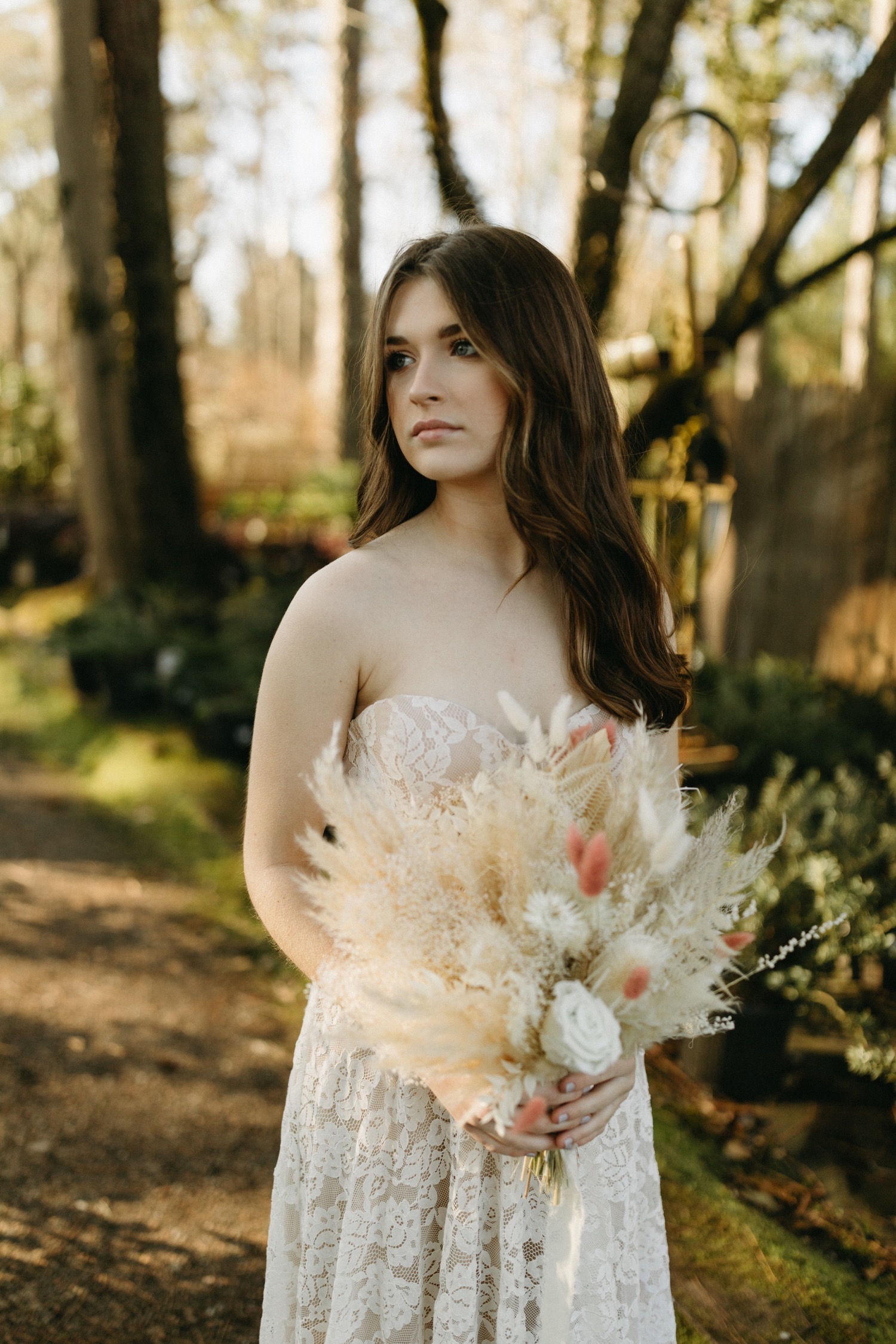 effortless bridal style with dried 