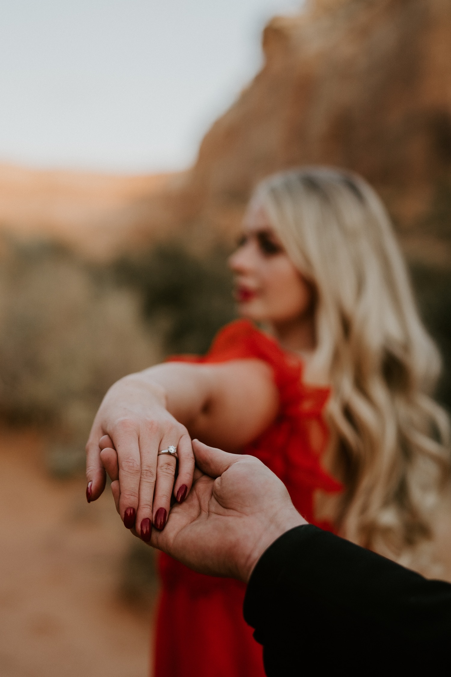 Moab Engagement Session With A Red Dress To Die For!