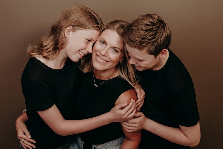 The beautiful result of Mum joining in the photograph too. Here is a beautiful image of a mother front and centre with her two stunning children. 