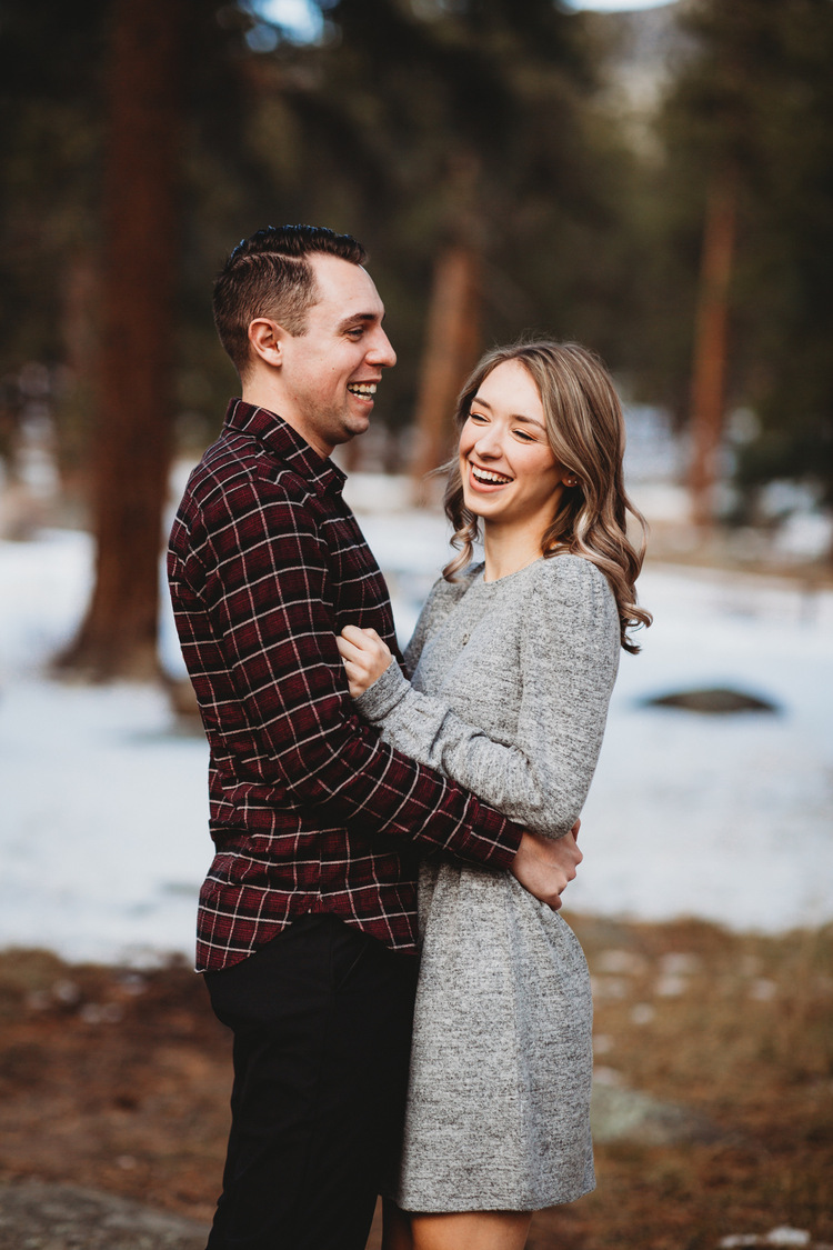 sweater dress engagement photos Fall Mountain Engagement - Destination Wedding Photographer | California and Beyond