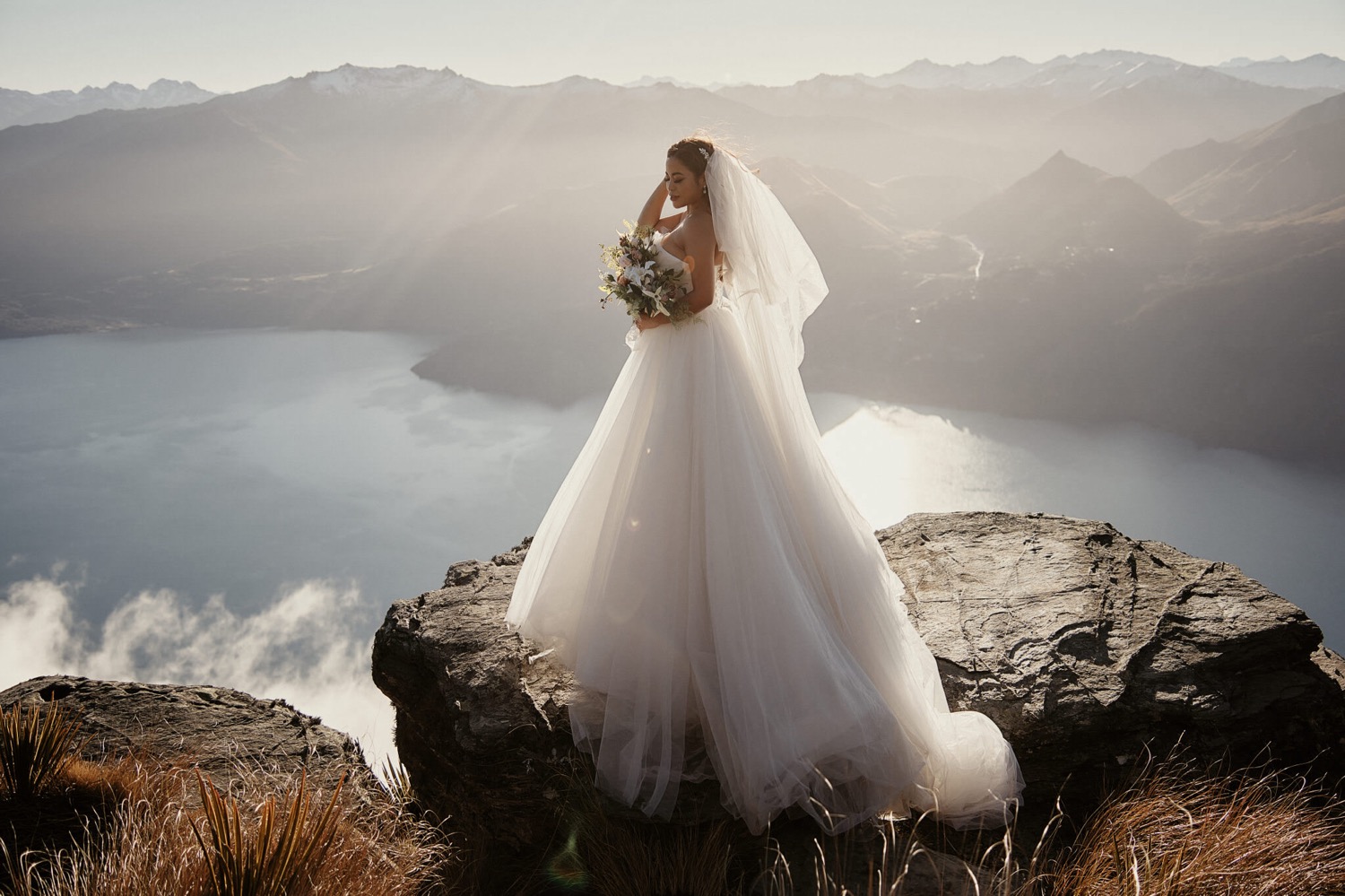 featured Amy & Callum's Queenstown NZ Heli Pre-Wedding Shoot Cecil Peak Heli-Wedding Remarkables