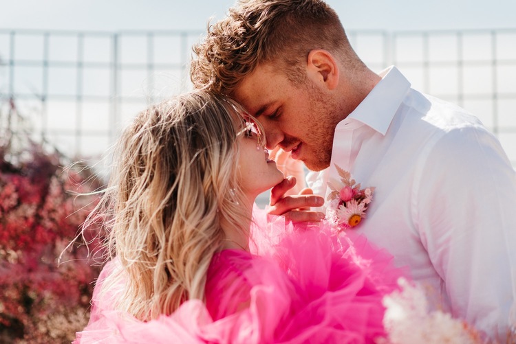 Pretty In Pink Engagement Photos | The Castle House Estate | Joshua Tree,  California  Till death do we adventure