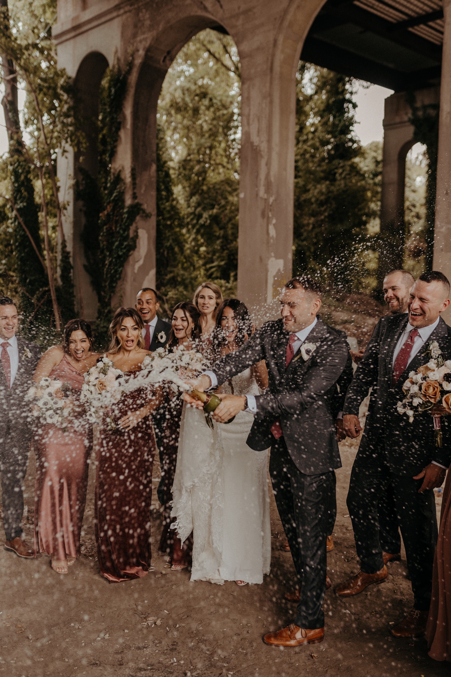 Moody Dusty Rose Wedding At The Mt Washington Mill Dye House