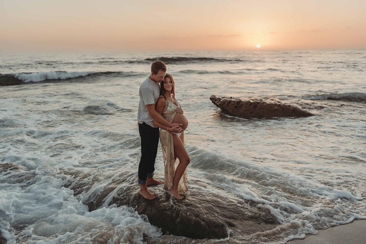 Yoga maternity beach session  La Jolla, CA — Gabrielle Fox Photography