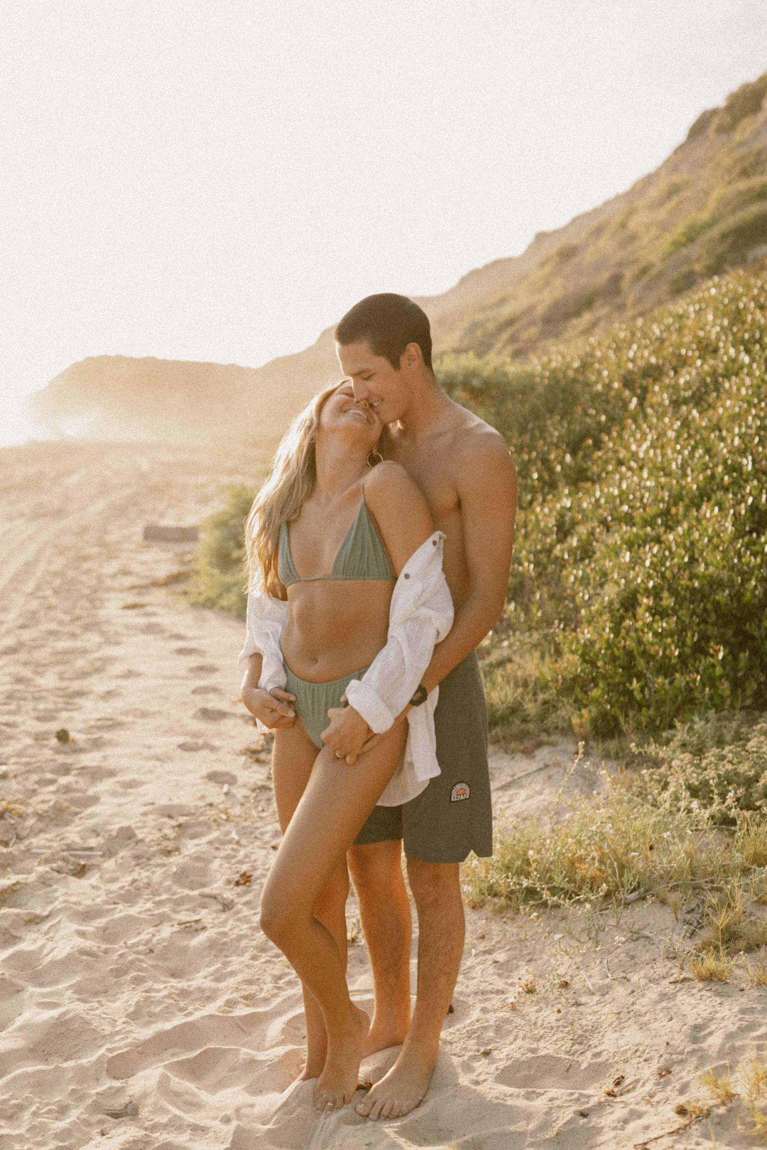 Romantic Couple Posing at the Beach Stock Photo - Image of relaxed,  portrait: 25973386