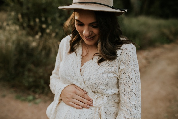 chinese dress ladies The Georgia Boho Sleeve Lace Maternity Gown  Bump City