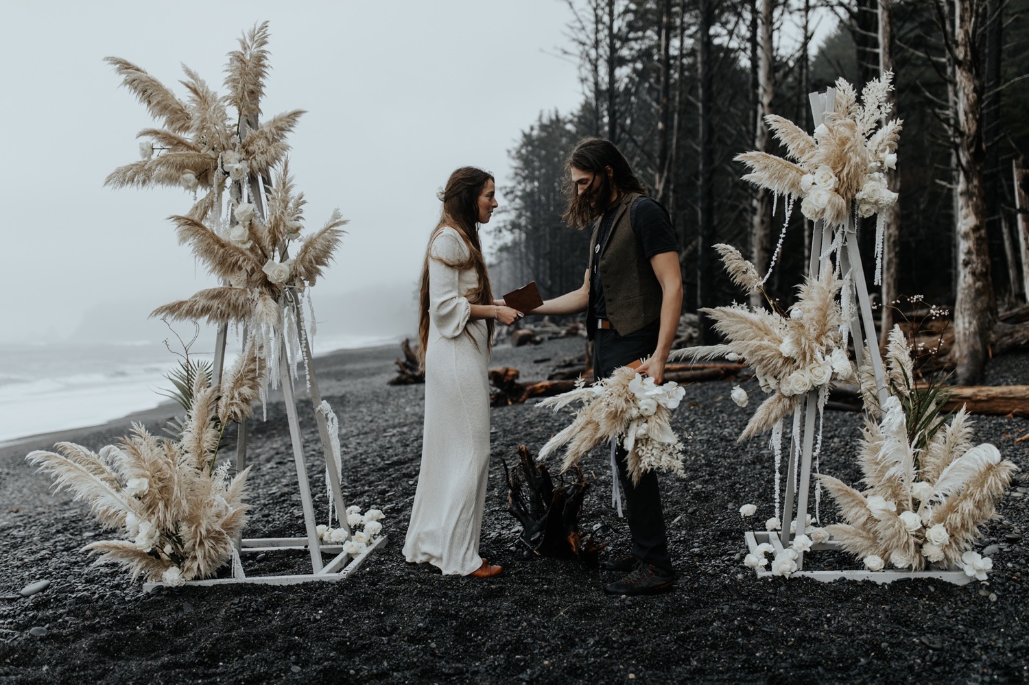 La Push Monochromatic Boho Elopement 