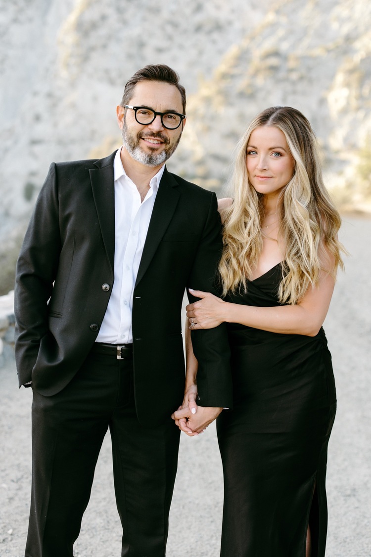 sachin and babi light blue dress Modern and Elegant Power Couple Engagement Session - The Pretty Pear Bride