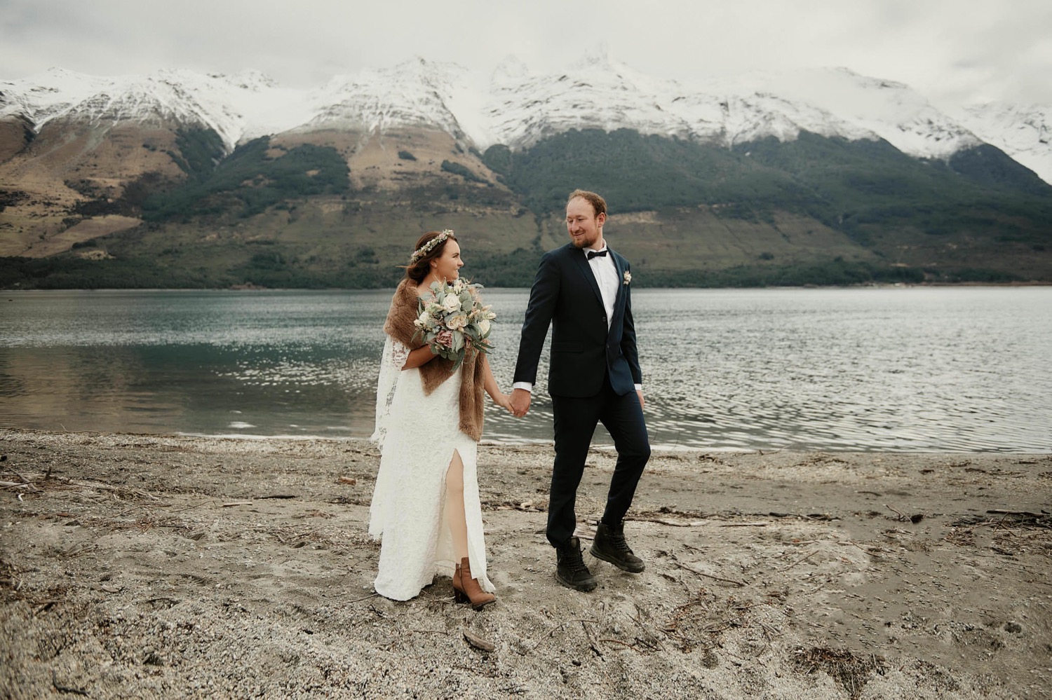 featured Emma & Jack's Queenstown NZ Heli-Wedding Elopement Elopement Heli-Wedding Lake Lochnagar Philippa Thomas