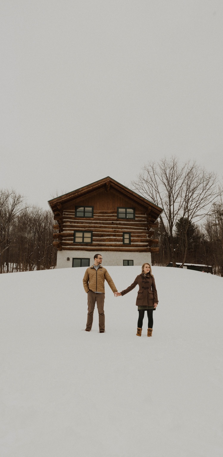 Cozy Log Cabin Engagement Session In The Finger Lakes Ny