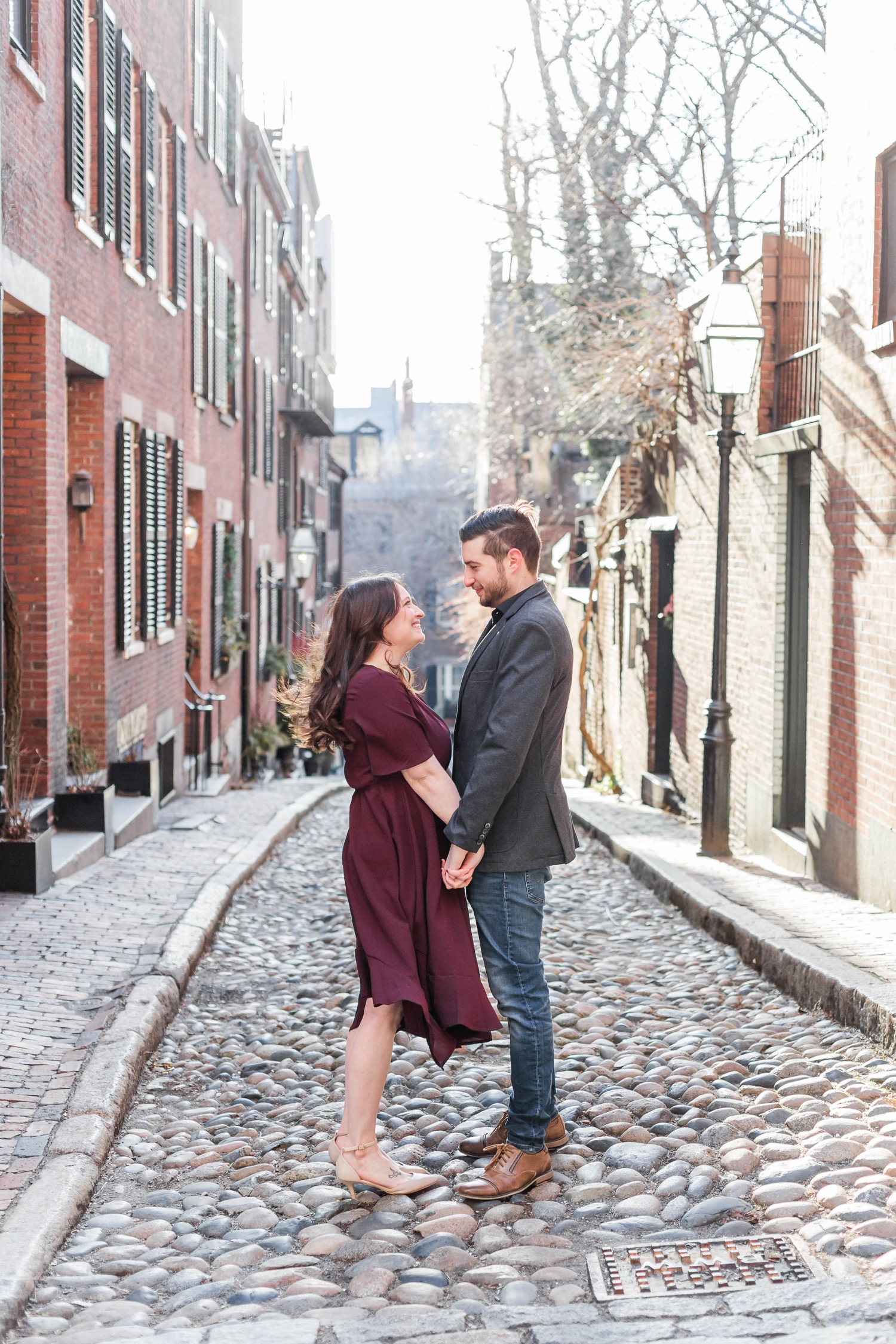 A Snowy Winter Engagement Session in Beacon Hill, Boston