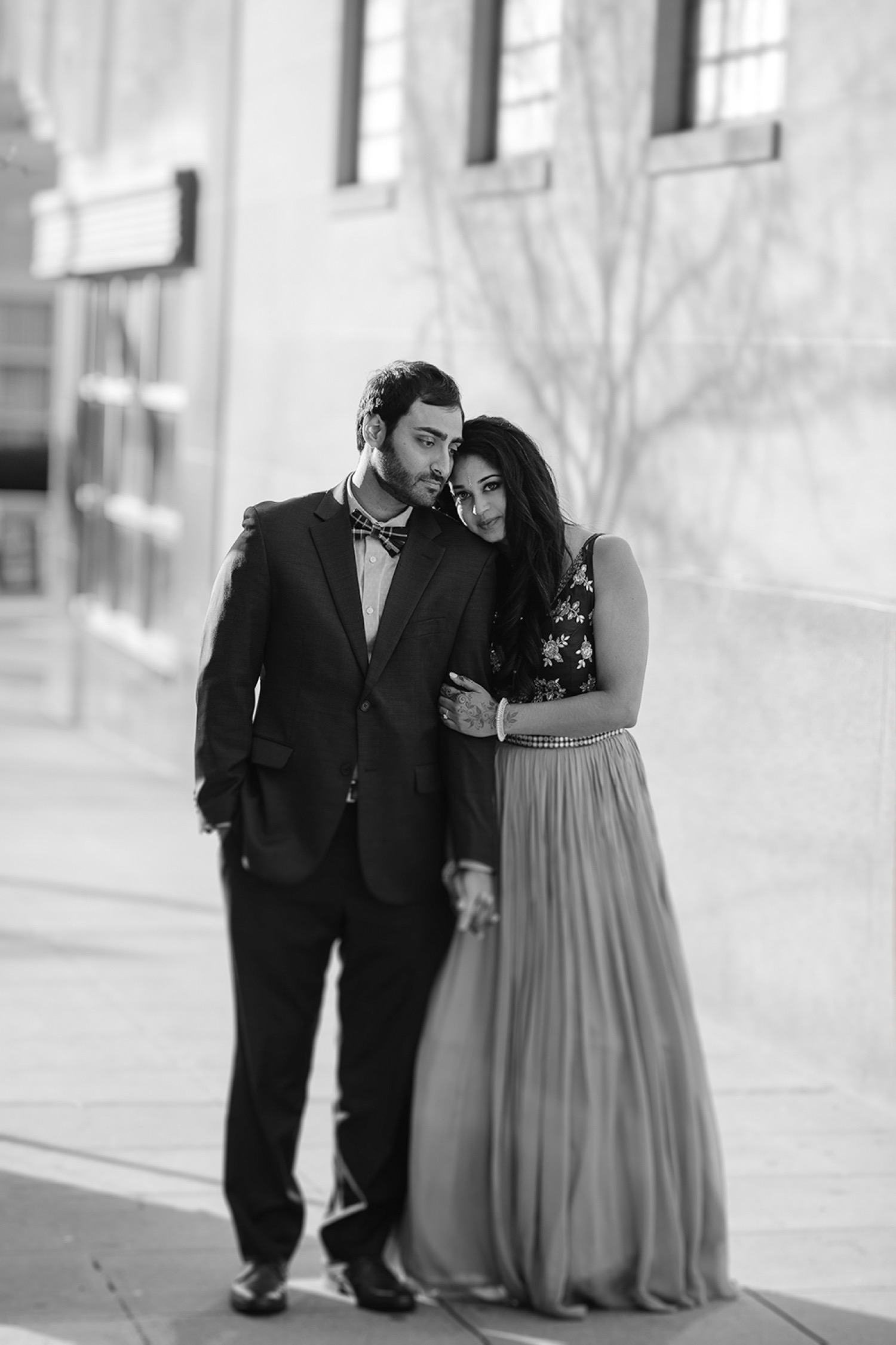 sachin and babi light blue dress Divya & KP | Indian Downtown Engagement