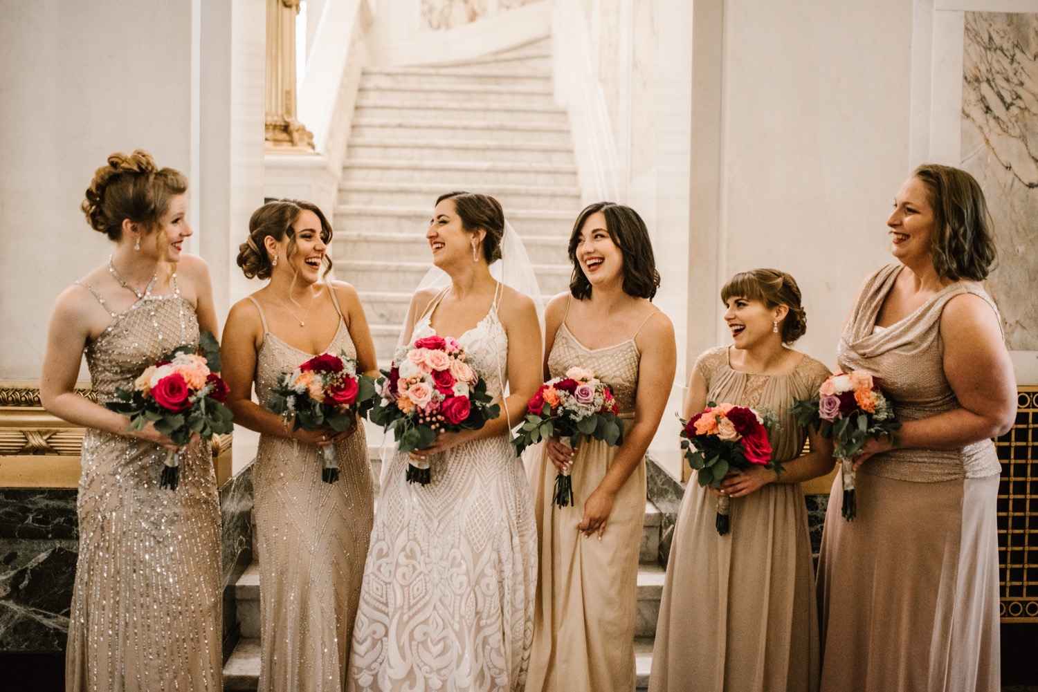 NYC Library Wedding Bridesmaid Dresses