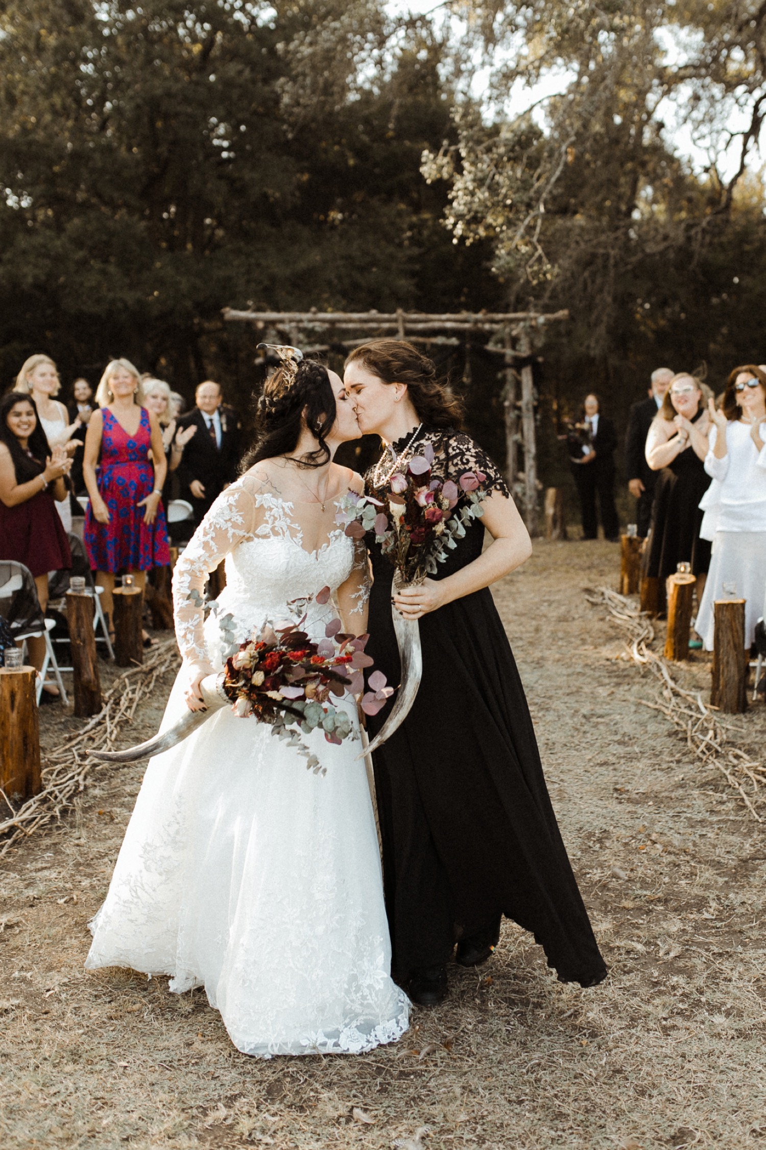 Elm Creek Ranch Gothic Lesbian Wedding - Leah Thomason Photography