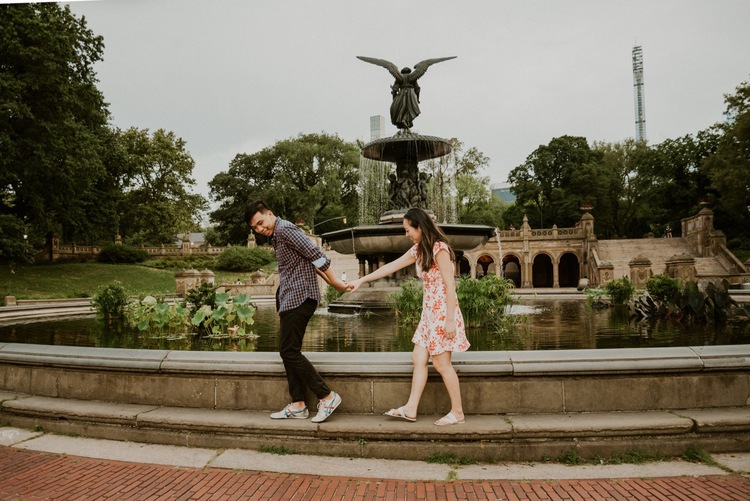 Marriage Proposal at Bethesda Terrace in Central Park.