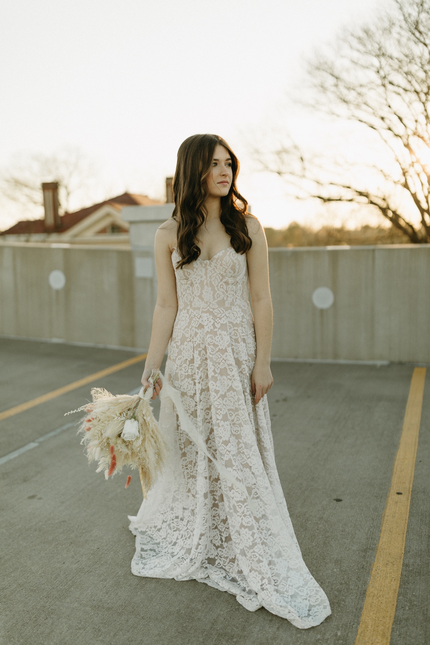 effortless bridal style with dried 