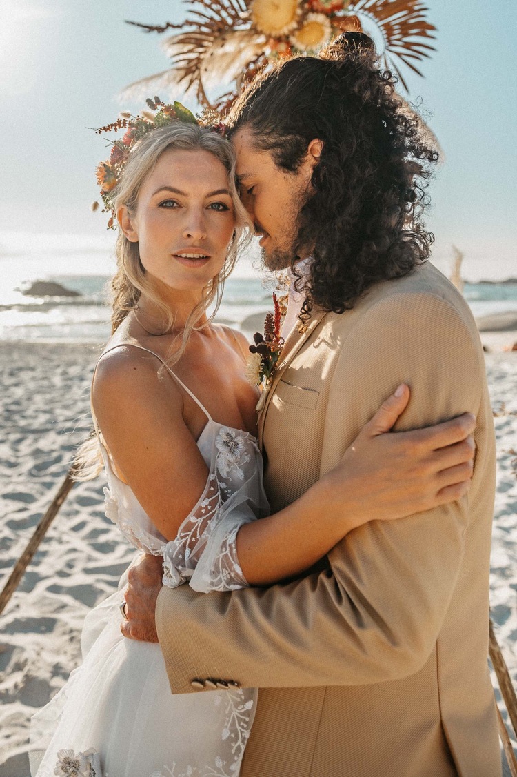 beach wedding dresses cape town Ivory Lace Sheath Sweetheart Neck Boho Beach Wedding Dress TN124 US8 / White main image 1