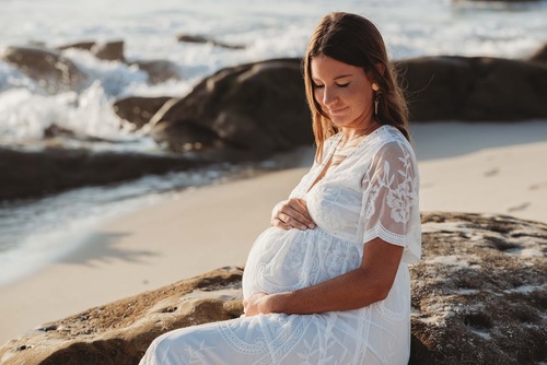 Yoga maternity beach session  La Jolla, CA — Gabrielle Fox Photography