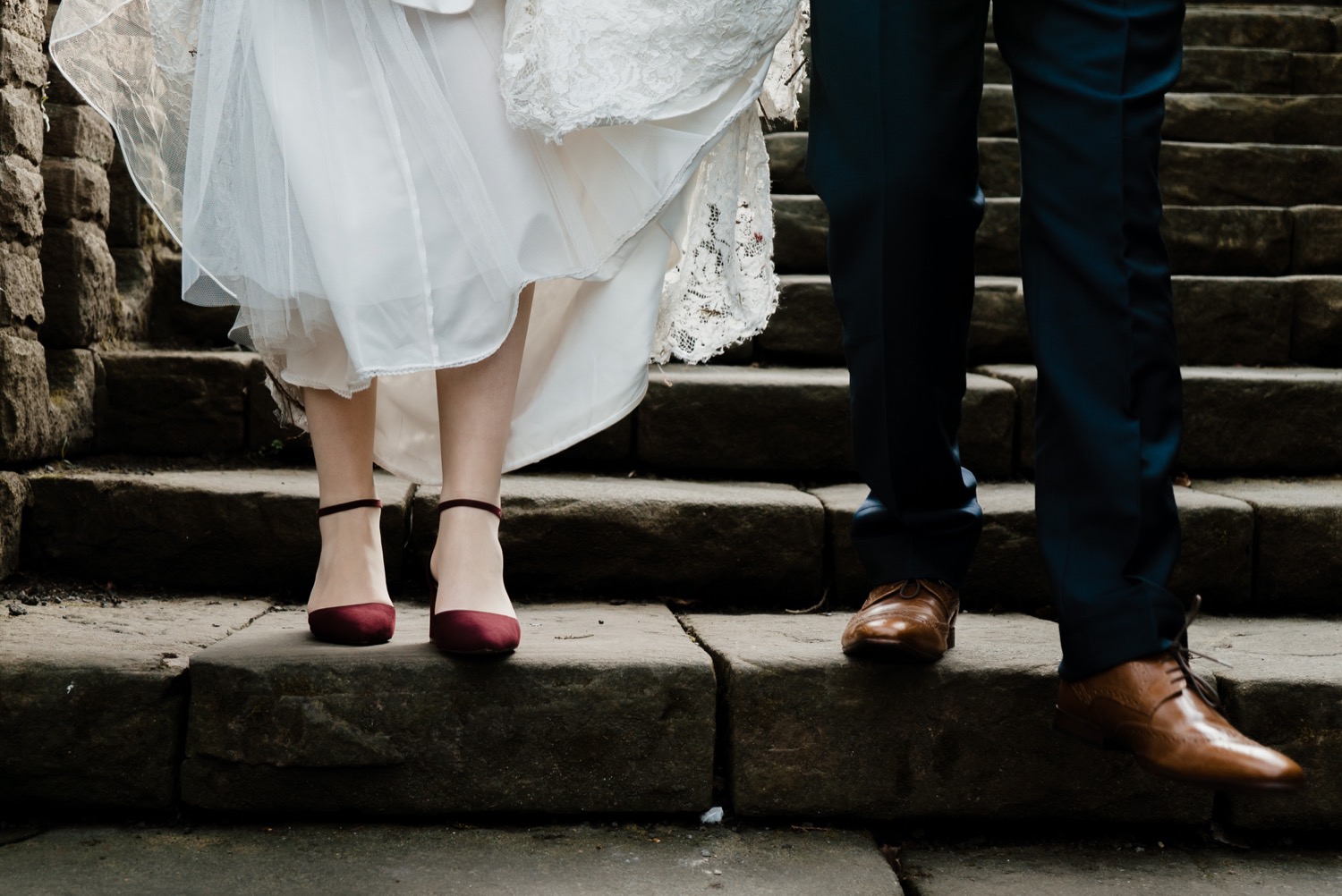 Huddersfield Wedding Photographers Yorkshire Shoes Red Bride Groom Beaumont Park