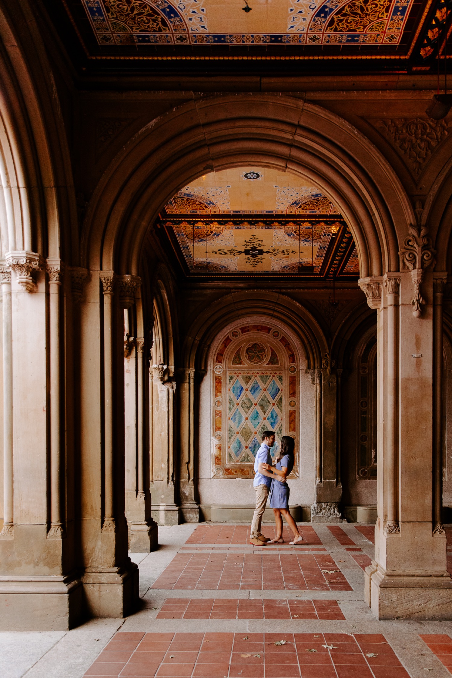 Marriage Proposal at Bethesda Terrace in Central Park.