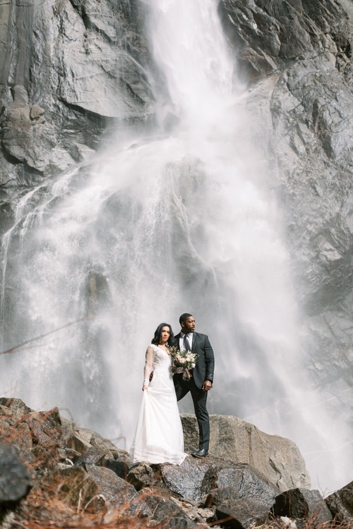 Misty Yosemite Falls Elopement Norcal Wedding Photographer California Wedding Photographers