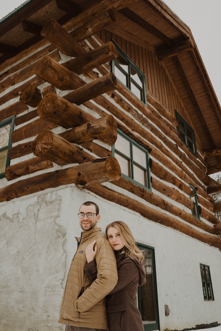 Cozy Log Cabin Engagement Session In The Finger Lakes Ny