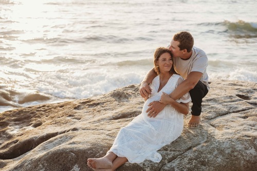 Yoga maternity beach session  La Jolla, CA — Gabrielle Fox Photography