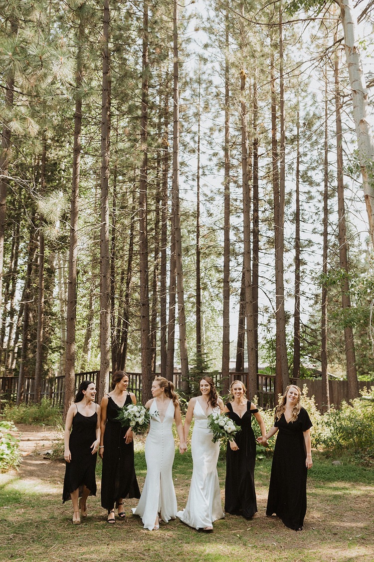 lesbian wedding bridesmaid dresses Cowl Back Satin Bridesmaid Dress