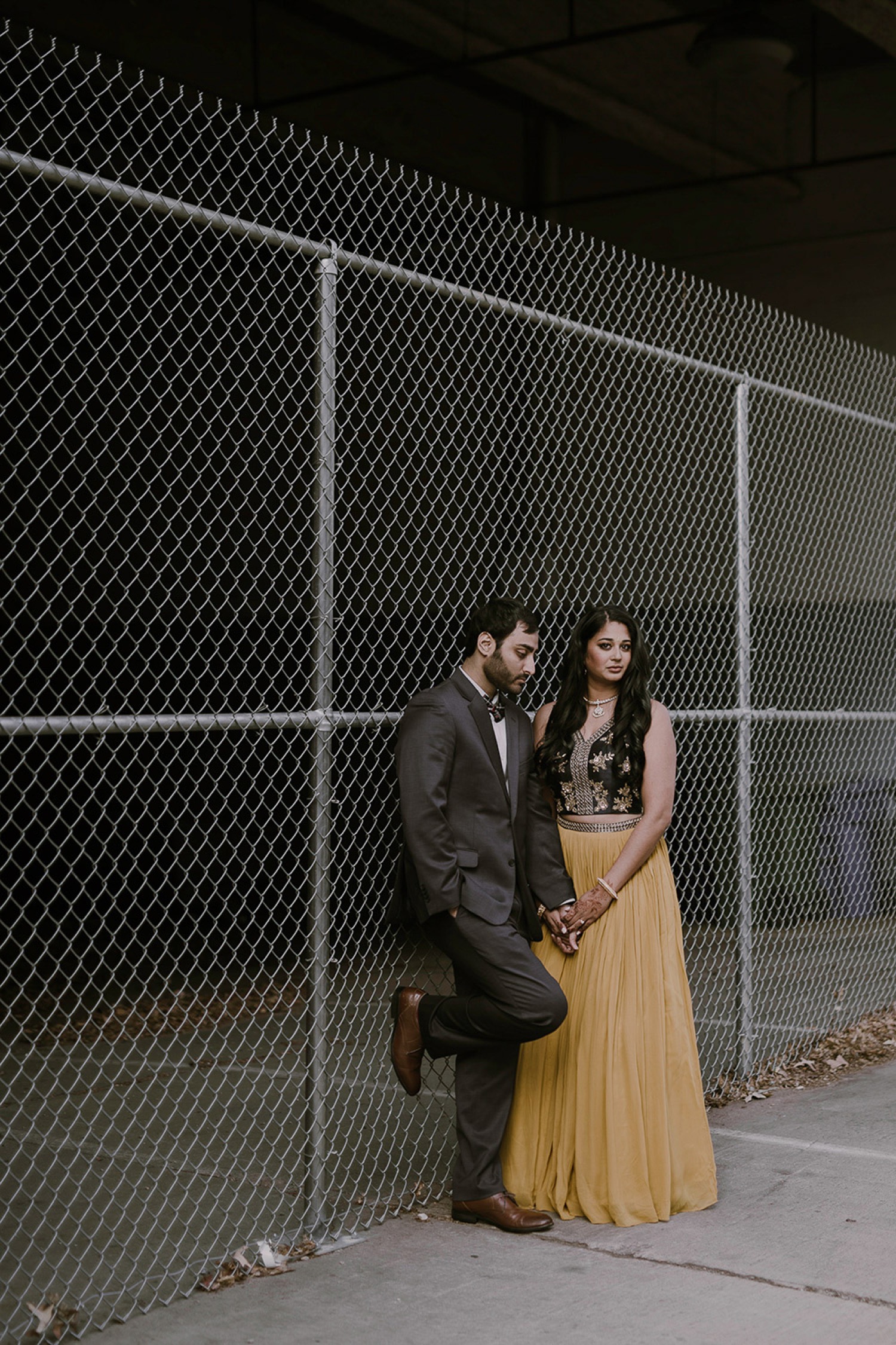 sachin and babi light blue dress How To Match Your Wedding Dress to Your Engagement Ring