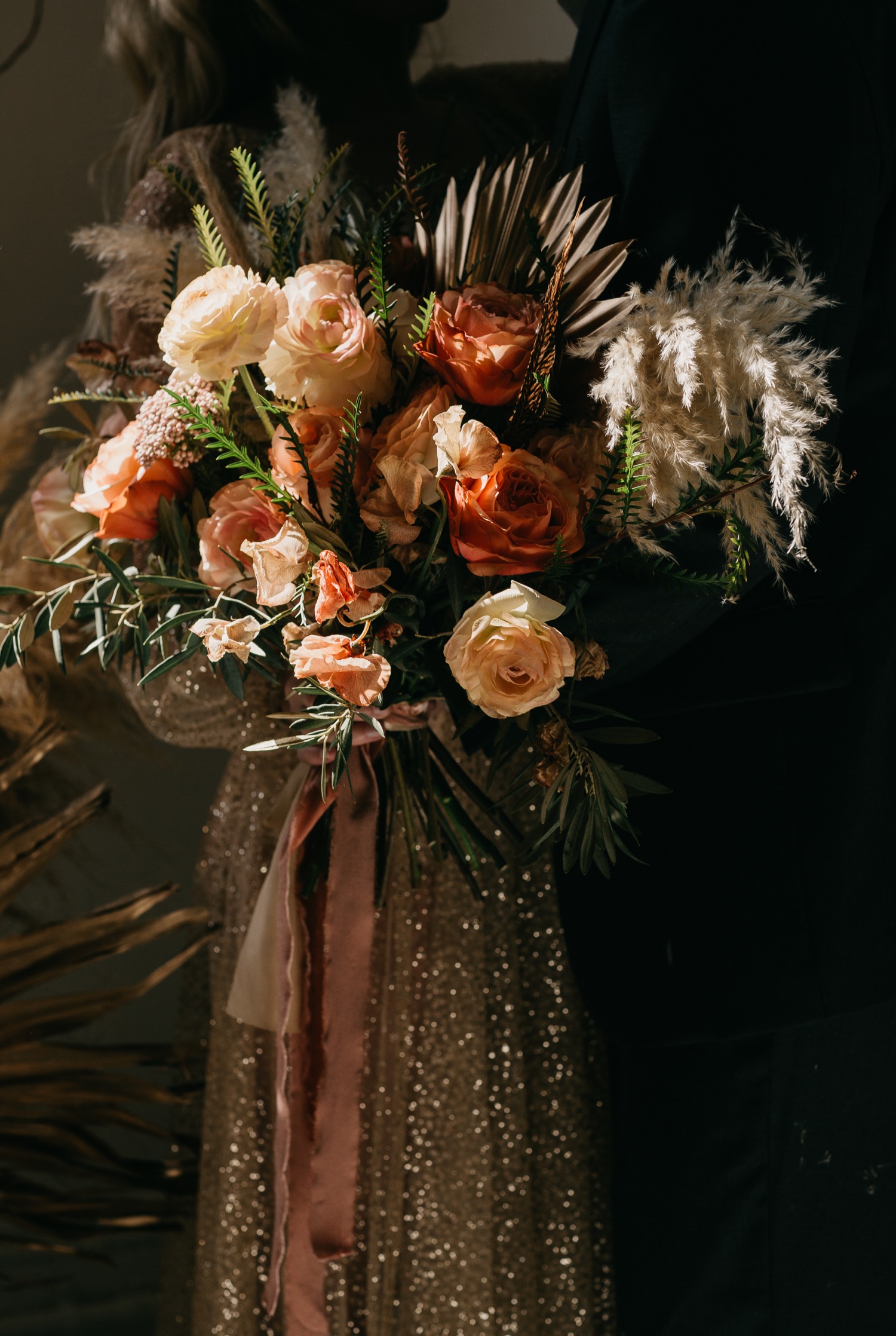 pampasgrass wedding bouquet