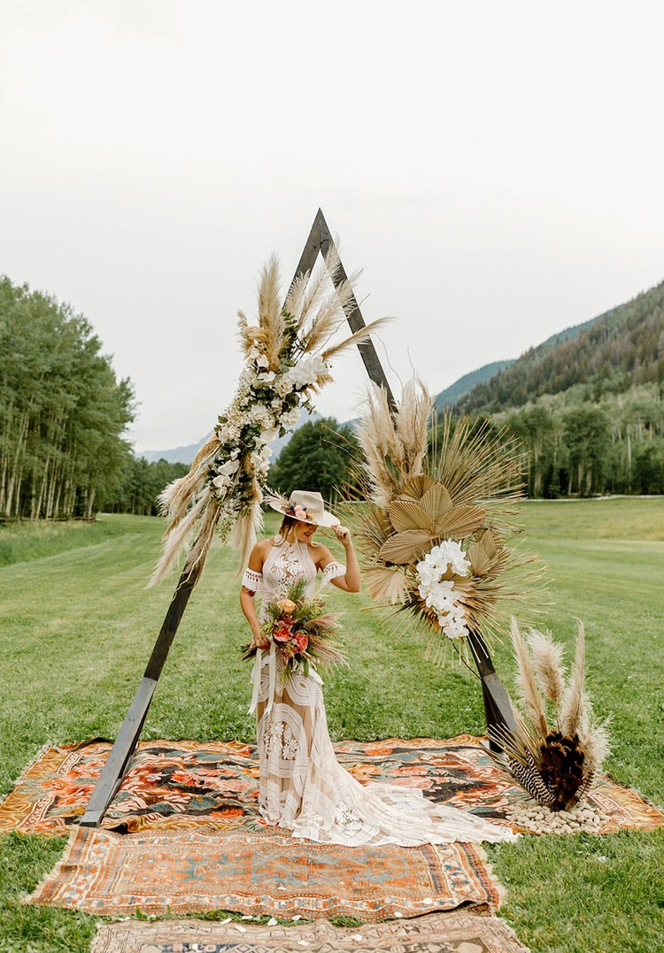 Aspen Wedding Arbor with Wildflower Decor